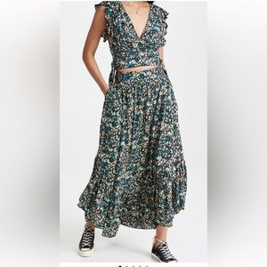 Free People Pretty Daze Skirt Set Black Combo